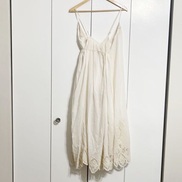 Free People Embroidered Lace Dress & Shorts Set In Ivory Size S - Picture 6 of 9
